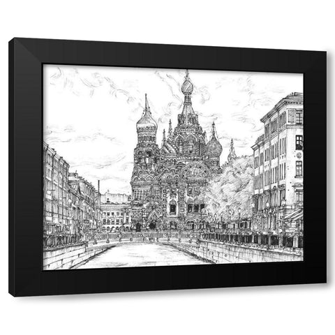 Russia in Black and White II Black Modern Wood Framed Art Print with Double Matting by Wang, Melissa