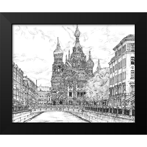 Russia in Black and White II Black Modern Wood Framed Art Print by Wang, Melissa