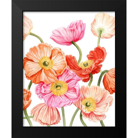Bright Poppies II Black Modern Wood Framed Art Print by Popp, Grace