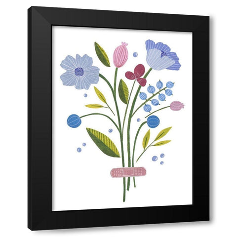 Blooming Again I Black Modern Wood Framed Art Print with Double Matting by Wang, Melissa