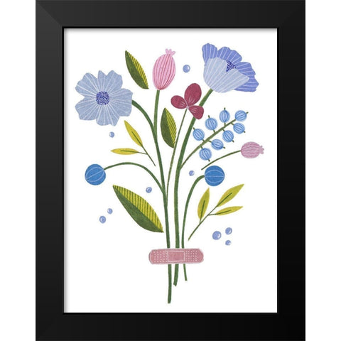 Blooming Again I Black Modern Wood Framed Art Print by Wang, Melissa