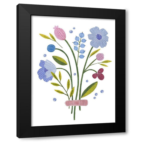 Blooming Again II Black Modern Wood Framed Art Print with Double Matting by Wang, Melissa