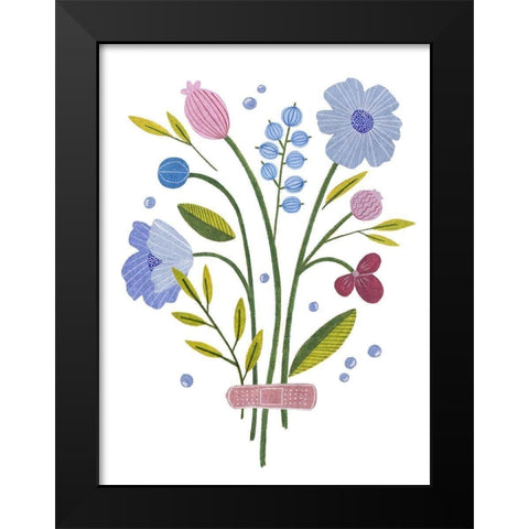 Blooming Again II Black Modern Wood Framed Art Print by Wang, Melissa