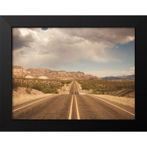 Where the Road Leads I Black Modern Wood Framed Art Print by Quintero, Sonja