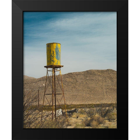 Yellow Water Tower I Black Modern Wood Framed Art Print by Quintero, Sonja