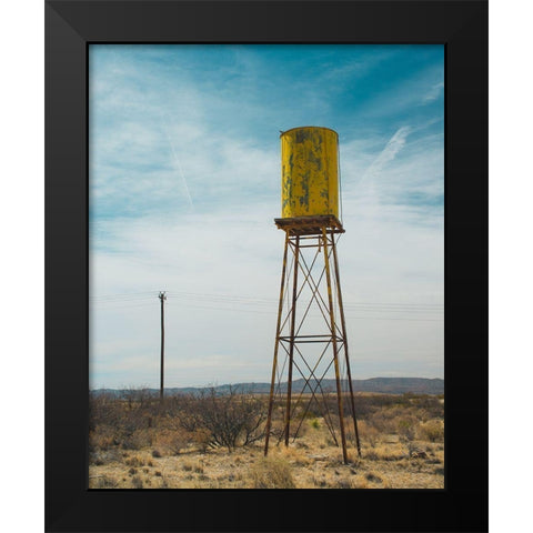 Yellow Water Tower II Black Modern Wood Framed Art Print by Quintero, Sonja