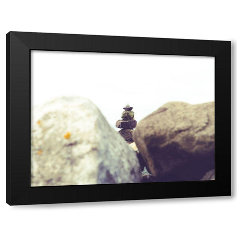 Bay Rocks I Black Modern Wood Framed Art Print by Quintero, Sonja