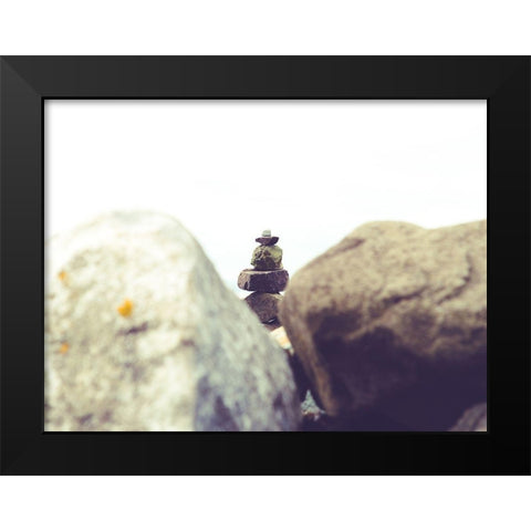 Bay Rocks I Black Modern Wood Framed Art Print by Quintero, Sonja