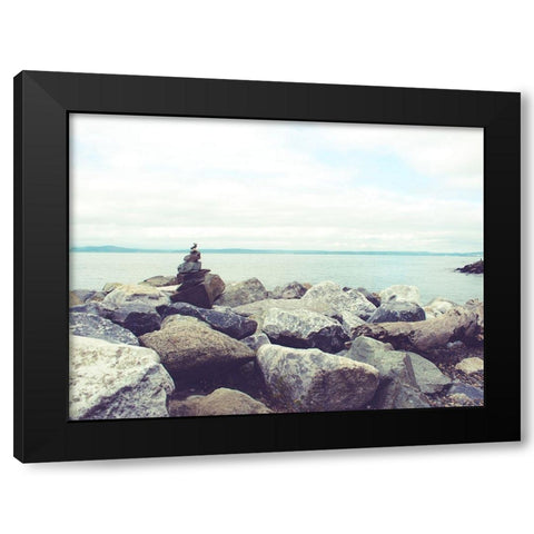 Bay Rocks IV Black Modern Wood Framed Art Print with Double Matting by Quintero, Sonja