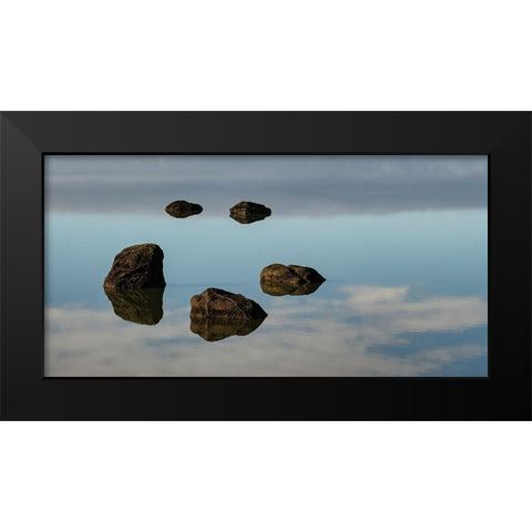 Water and Land VIII Black Modern Wood Framed Art Print by PHBurchett