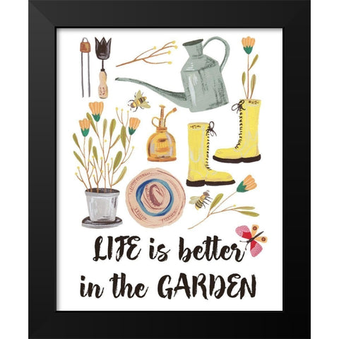 Garden Time I Black Modern Wood Framed Art Print by Wang, Melissa