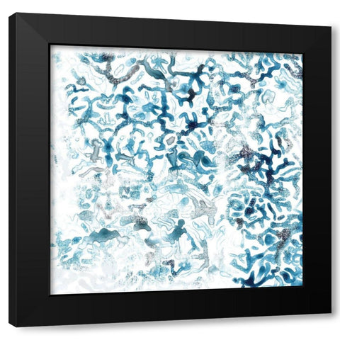 Blue Reverie III Black Modern Wood Framed Art Print by Vess, June Erica