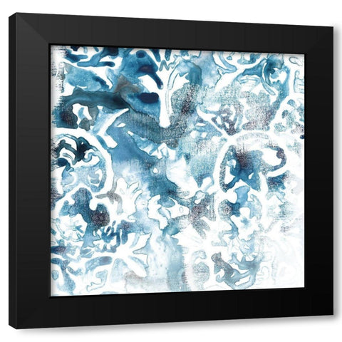 Blue Reverie IV Black Modern Wood Framed Art Print by Vess, June Erica
