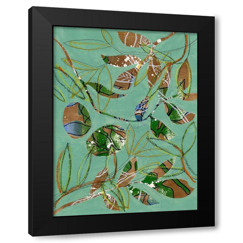 Nature on Sage II Black Modern Wood Framed Art Print with Double Matting by Moore, Regina