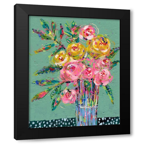 Bright Colored Bouquet II Black Modern Wood Framed Art Print by Moore, Regina