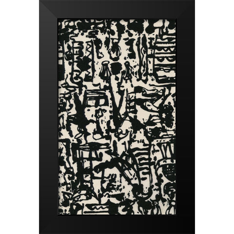 Graphic Mod Abstract I Black Modern Wood Framed Art Print by Baxter Mill Archive