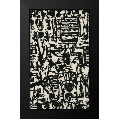 Graphic Mod Abstract II Black Modern Wood Framed Art Print by Baxter Mill Archive