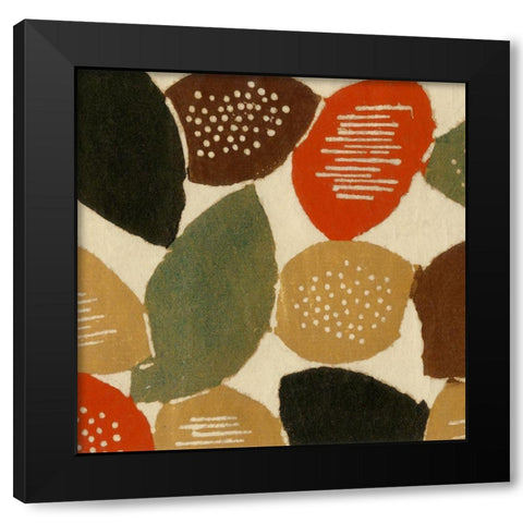 Ovoid Motif I Black Modern Wood Framed Art Print with Double Matting by Baxter Mill Archive