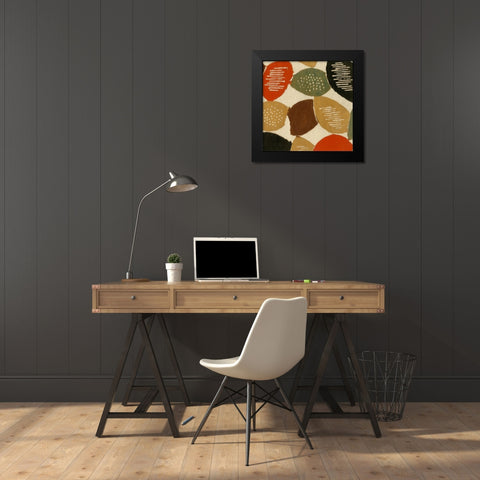 Ovoid Motif II Black Modern Wood Framed Art Print by Baxter Mill Archive