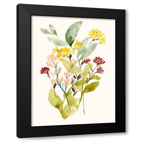 Spring Sprigs I Black Modern Wood Framed Art Print with Double Matting by Goldberger, Jennifer