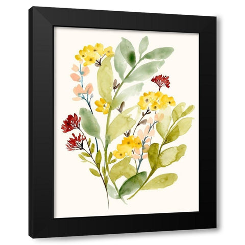 Spring Sprigs II Black Modern Wood Framed Art Print with Double Matting by Goldberger, Jennifer