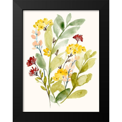 Spring Sprigs II Black Modern Wood Framed Art Print by Goldberger, Jennifer