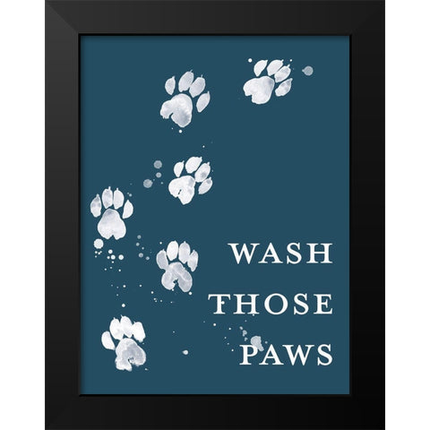Wash Your Paws I Black Modern Wood Framed Art Print by Popp, Grace
