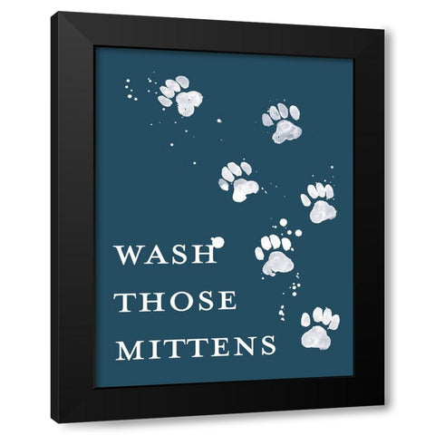 Wash Your Paws II Black Modern Wood Framed Art Print with Double Matting by Popp, Grace