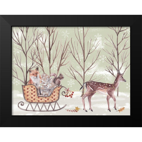 Christmas Time I Black Modern Wood Framed Art Print by Wang, Melissa