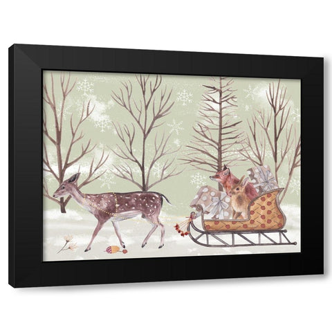 Christmas Time II Black Modern Wood Framed Art Print by Wang, Melissa