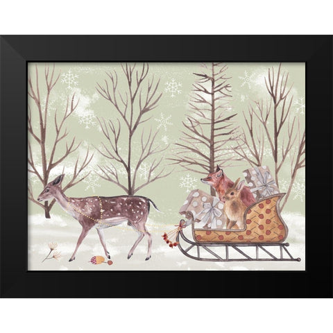 Christmas Time II Black Modern Wood Framed Art Print by Wang, Melissa