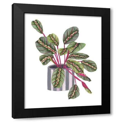 Prayer Plant I Black Modern Wood Framed Art Print with Double Matting by Wang, Melissa