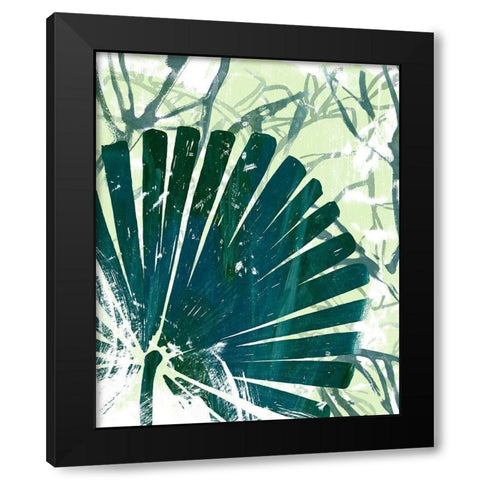 Palm Pastiche II Black Modern Wood Framed Art Print with Double Matting by Vess, June Erica