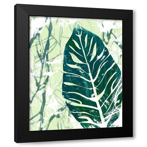 Palm Pastiche III Black Modern Wood Framed Art Print with Double Matting by Vess, June Erica