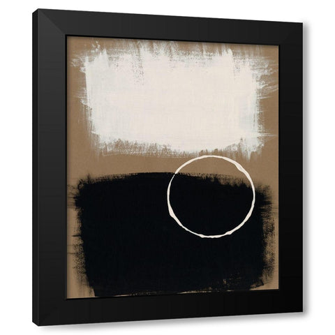 Neutral Rings II Black Modern Wood Framed Art Print with Double Matting by Moore, Regina