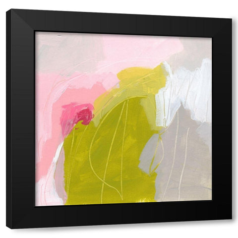 Petal Tone III Black Modern Wood Framed Art Print with Double Matting by Vess, June Erica