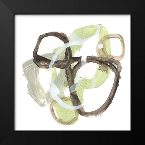 Verdigris Circuit II Black Modern Wood Framed Art Print by Vess, June Erica