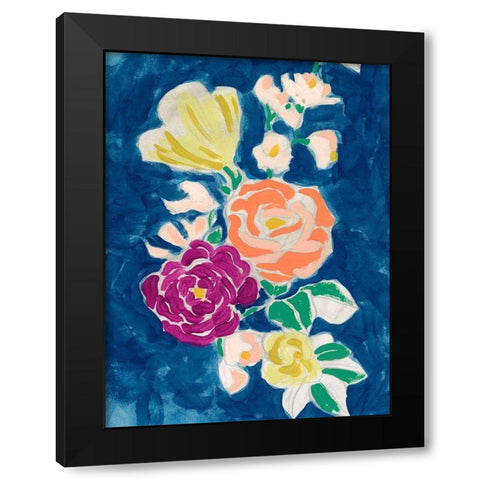 Paintbox Floral I Black Modern Wood Framed Art Print by Vess, June Erica