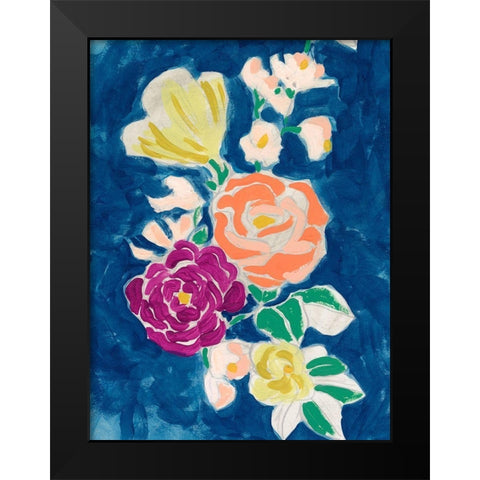 Paintbox Floral I Black Modern Wood Framed Art Print by Vess, June Erica