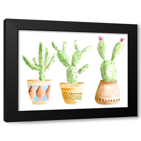 Patterned Pots I Black Modern Wood Framed Art Print by Moore, Regina