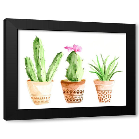 Patterned Pots II Black Modern Wood Framed Art Print by Moore, Regina