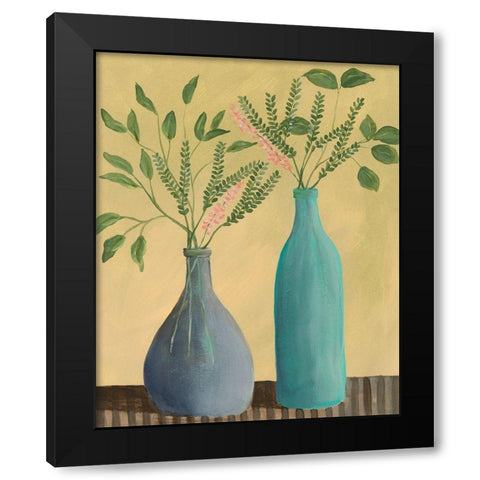 Bottle Vignette I Black Modern Wood Framed Art Print by Moore, Regina