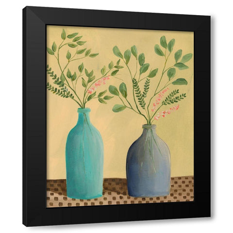Bottle Vignette II Black Modern Wood Framed Art Print by Moore, Regina