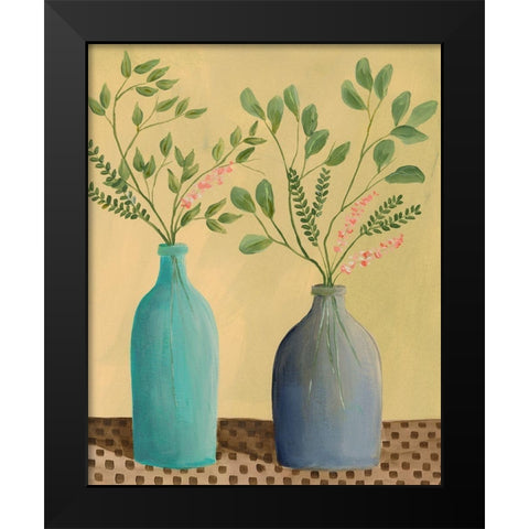 Bottle Vignette II Black Modern Wood Framed Art Print by Moore, Regina