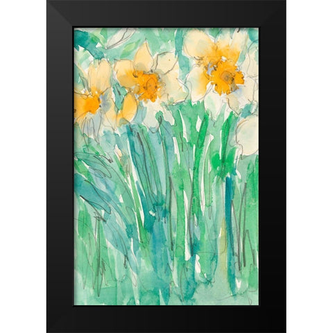Daffodils Stems I Black Modern Wood Framed Art Print by Dixon, Samuel