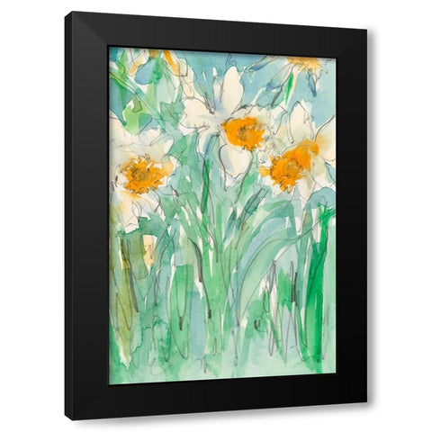 Daffodils Stems II Black Modern Wood Framed Art Print with Double Matting by Dixon, Samuel