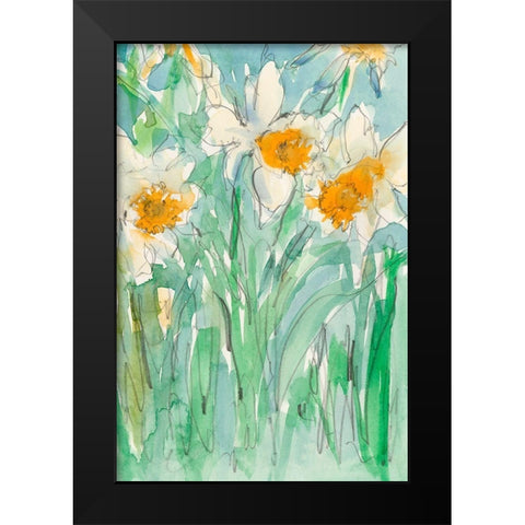 Daffodils Stems II Black Modern Wood Framed Art Print by Dixon, Samuel