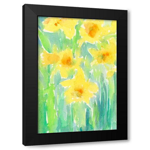 Daffodils I Black Modern Wood Framed Art Print by Dixon, Samuel