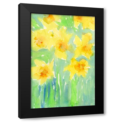 Daffodils II Black Modern Wood Framed Art Print by Dixon, Samuel