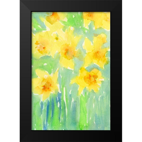 Daffodils II Black Modern Wood Framed Art Print by Dixon, Samuel